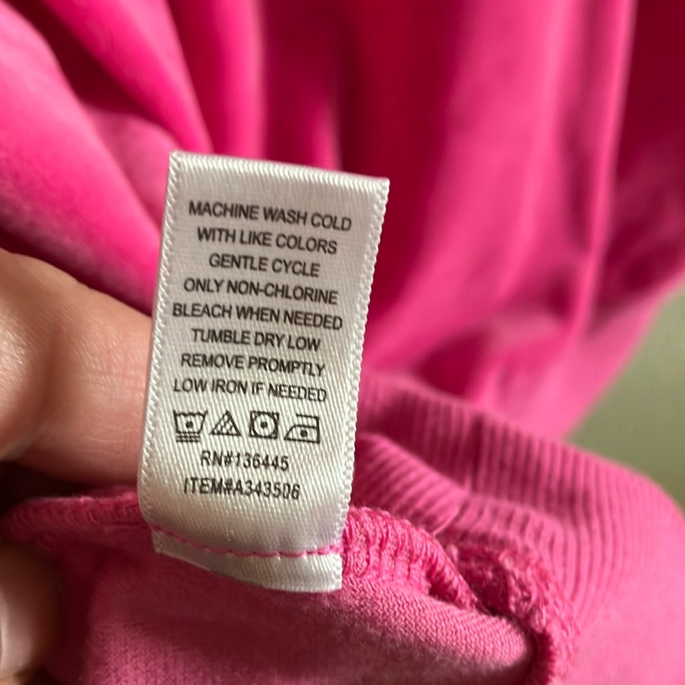 Muk Luks Hot‎ Pink/ Fuchsia Velour Sweatshirt Sz M- EUC - Picture 7 of 7